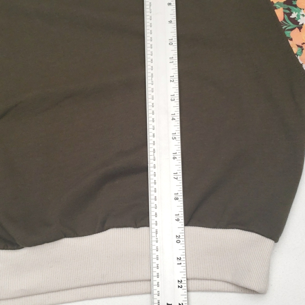 Zara Crew Neck Sweatshirt With Floral Design Sleeves Women's Size Medium - Picture 5 of 11